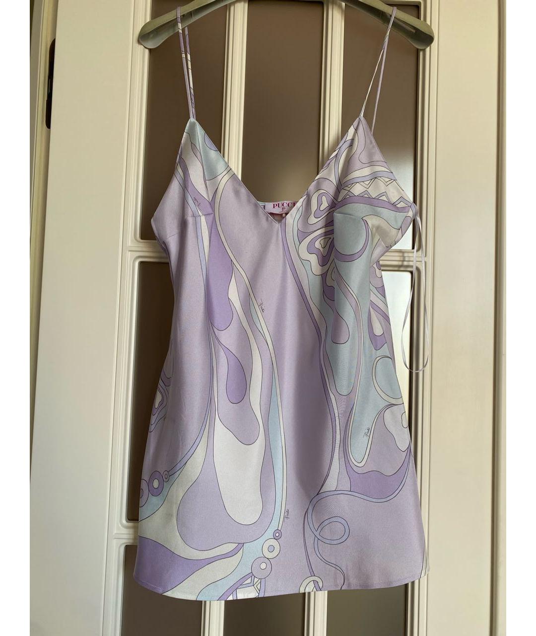 EMILIO PUCCI Фиолетовая шелковая майка, фото 2