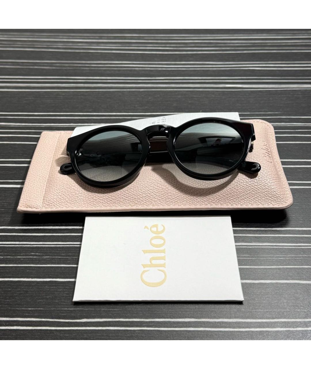 CHLOE Черные пластиковые солнцезащитные очки, фото 4