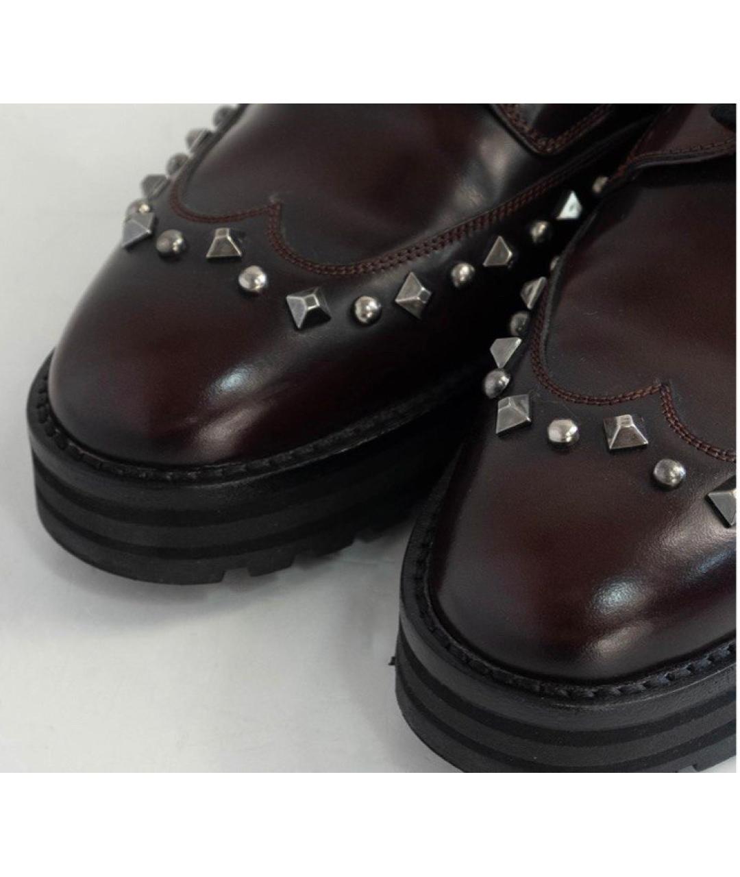 BALLY Бордовые кожаные ботинки, фото 6