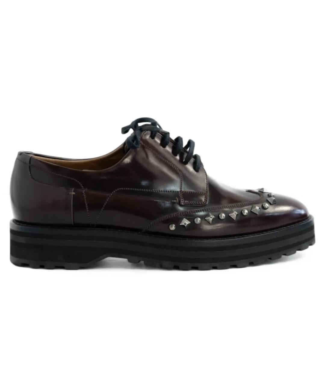 BALLY Бордовые кожаные ботинки, фото 1
