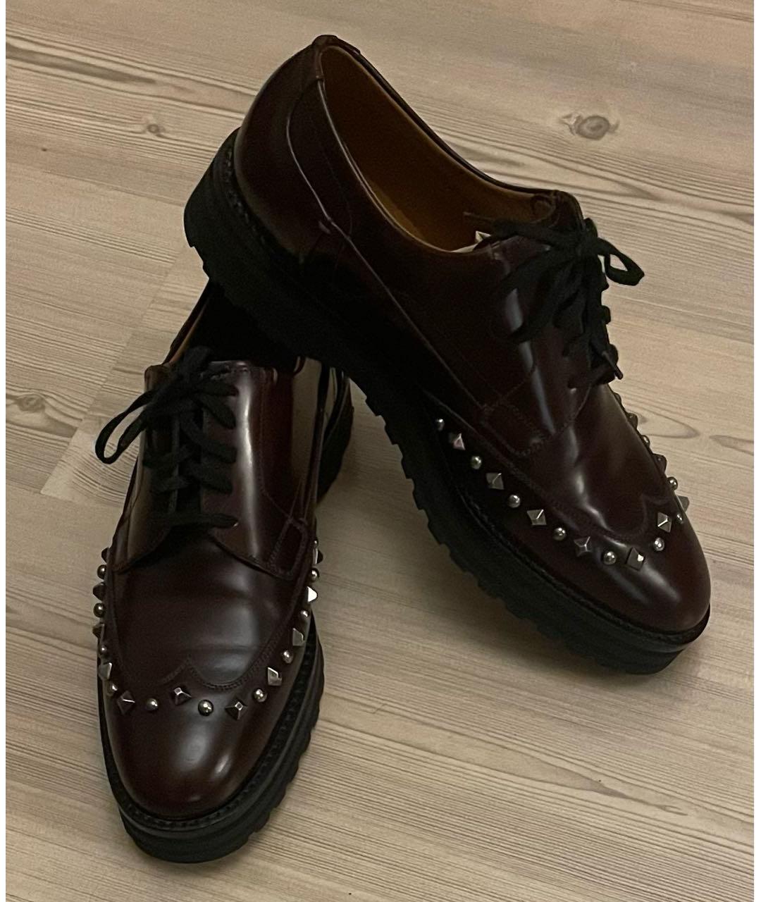 BALLY Бордовые кожаные ботинки, фото 7
