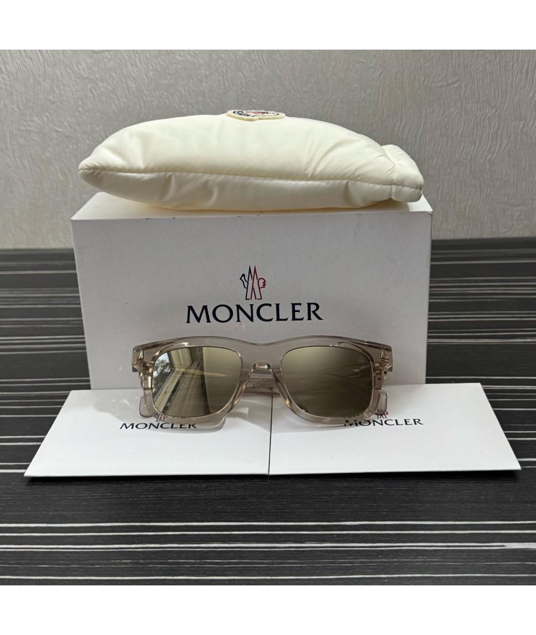 MONCLER Серые пластиковые солнцезащитные очки, фото 3