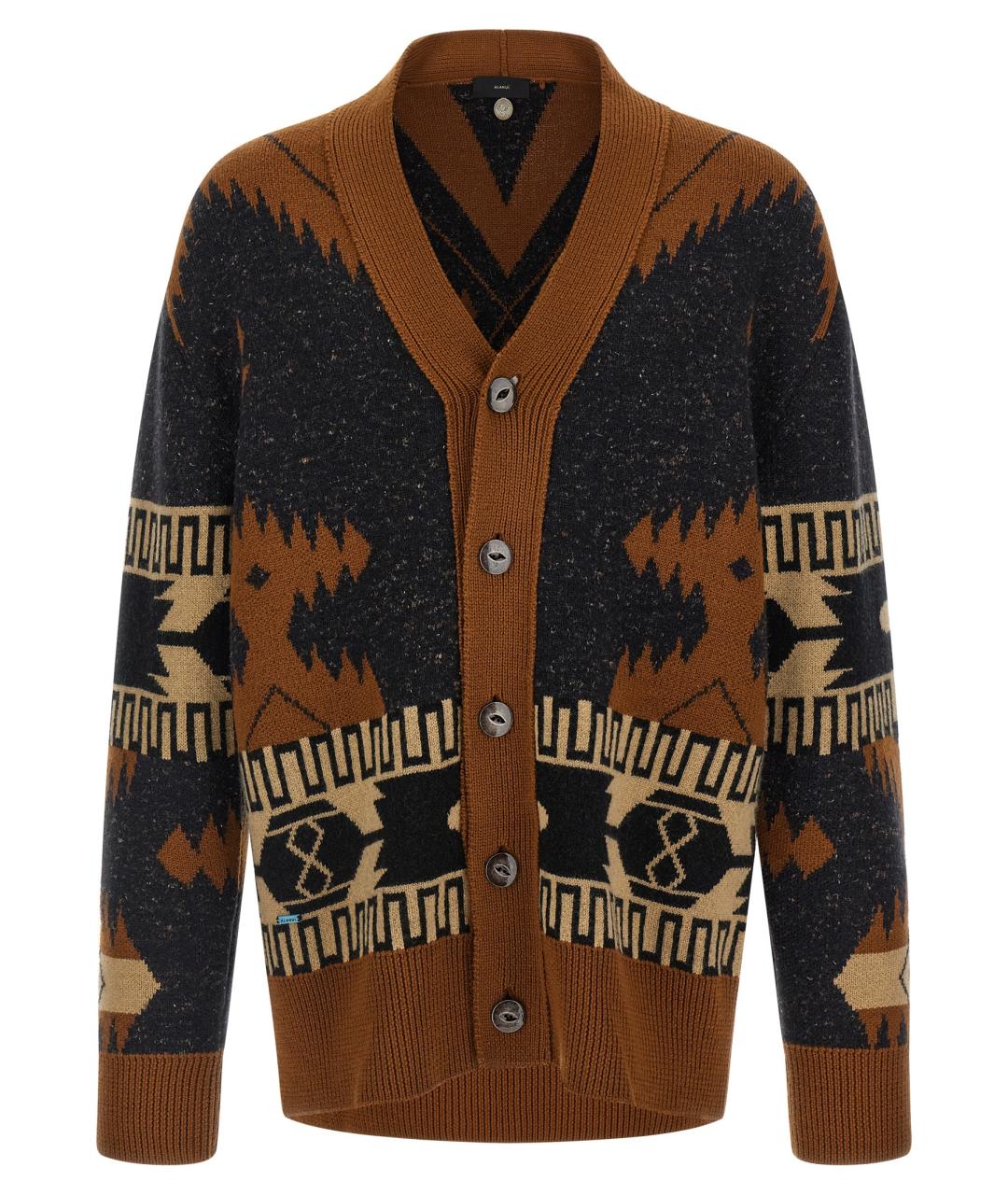 ALANUI Коричневый шерстяной кардиган, фото 1