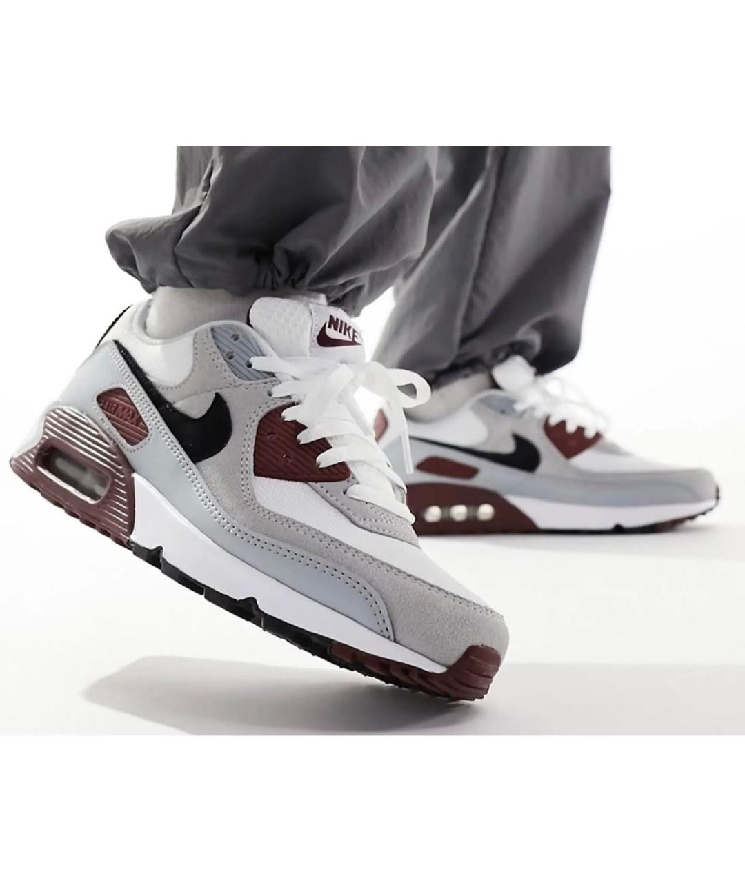 NIKE Серые кожаные низкие кроссовки / кеды, фото 8