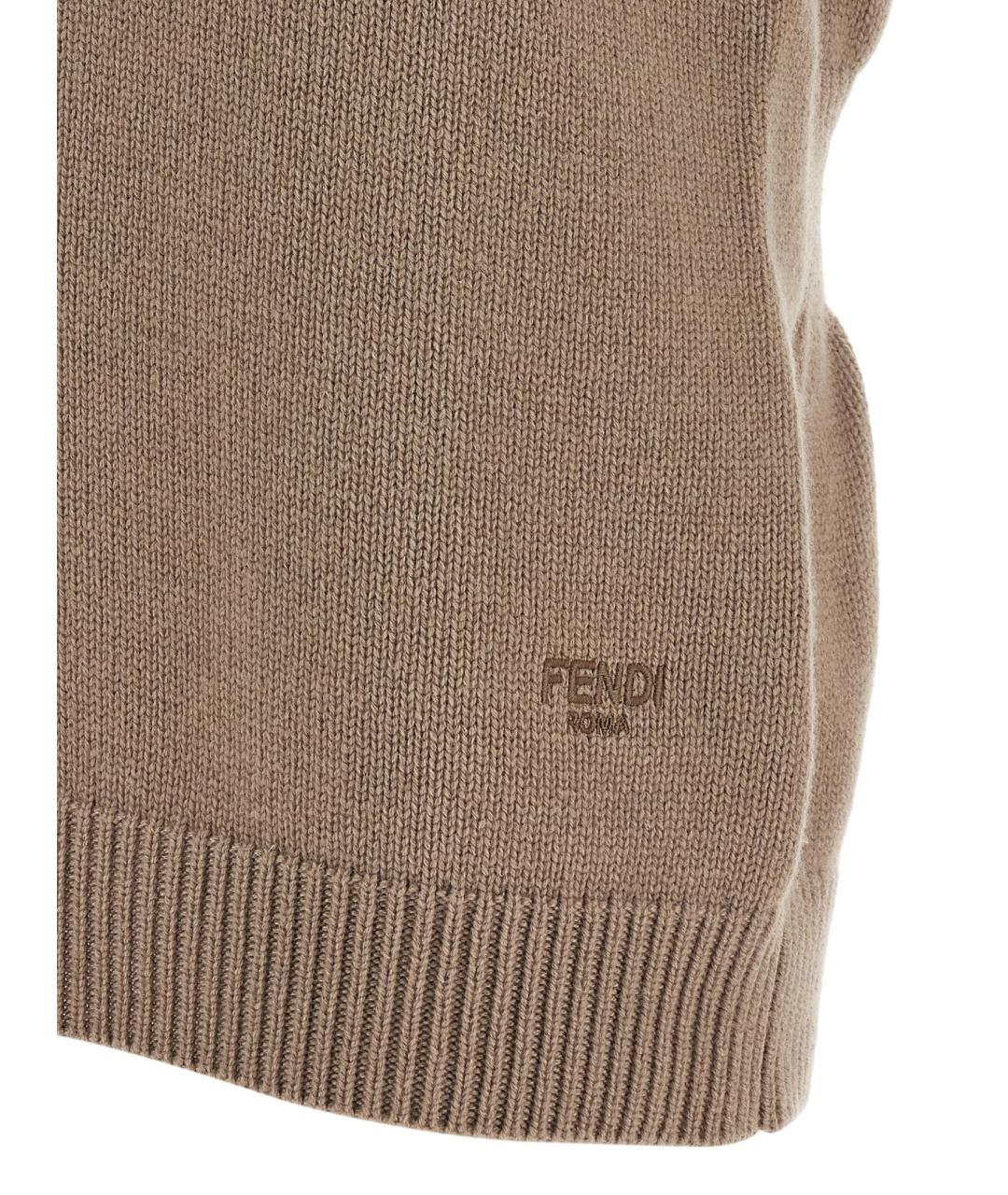 FENDI Бежевая кашемировая жилетка, фото 4