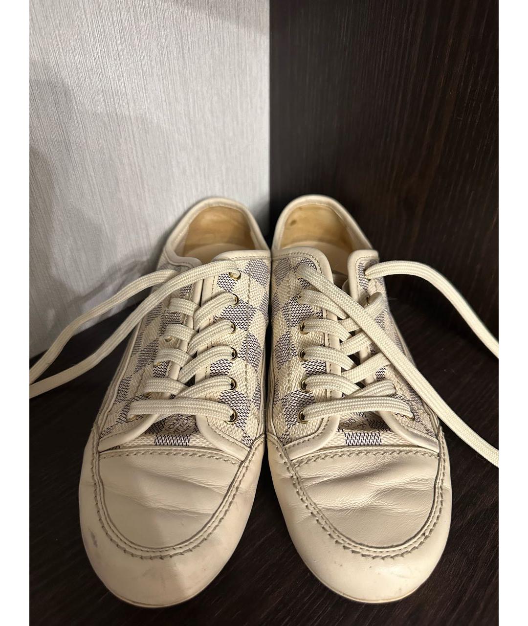 LOUIS VUITTON Белые кожаные кеды, фото 2