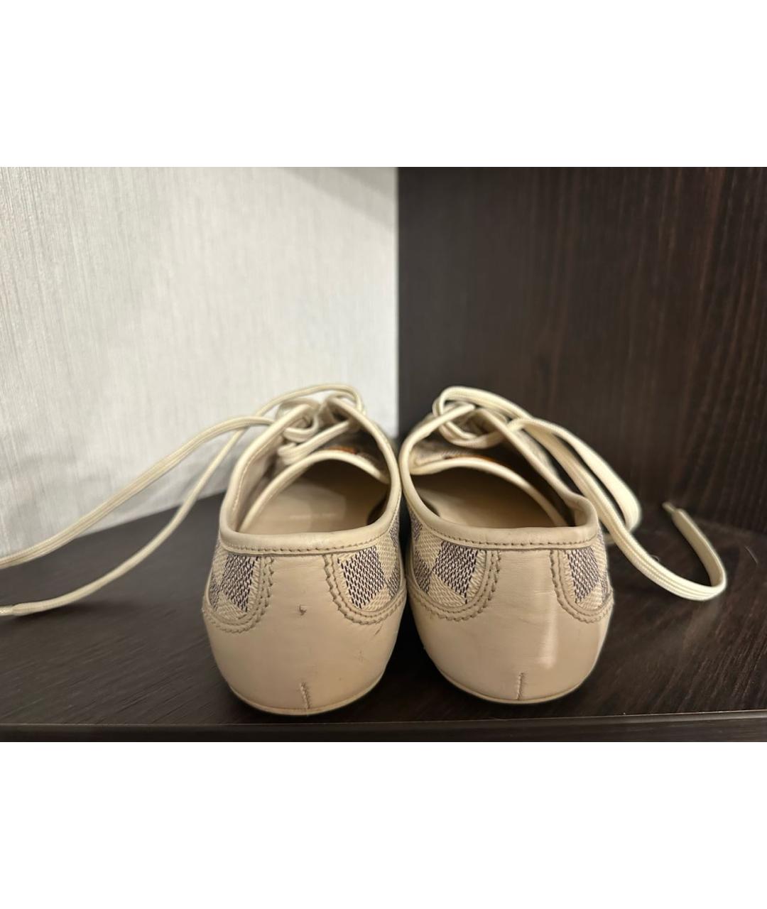 LOUIS VUITTON Белые кожаные кеды, фото 4