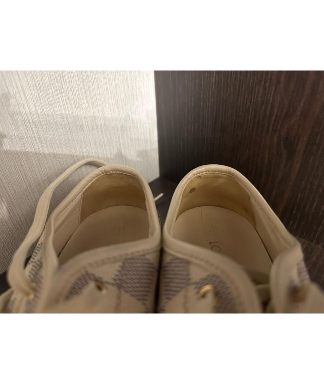 LOUIS VUITTON Белые кожаные кеды, фото 5