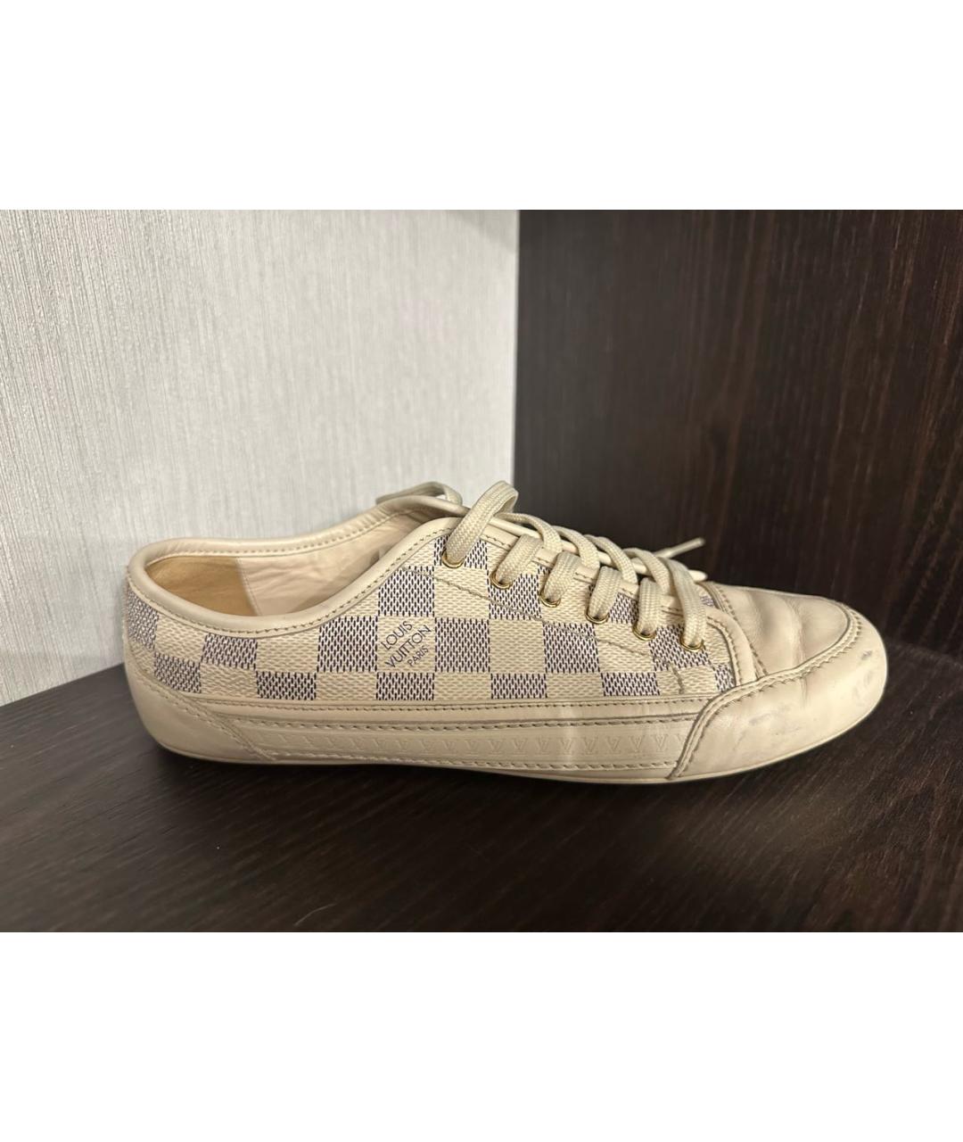 LOUIS VUITTON Белые кожаные кеды, фото 6