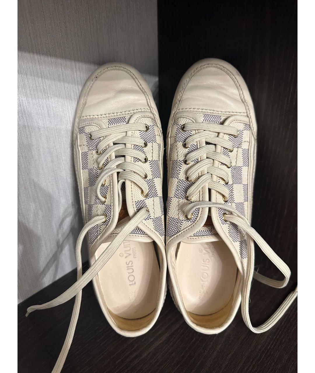 LOUIS VUITTON Белые кожаные кеды, фото 3