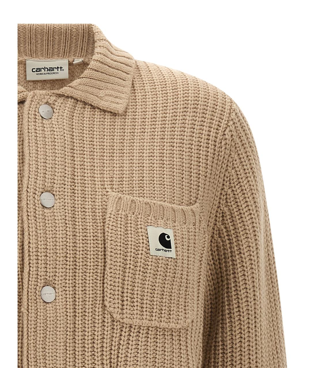 CARHARTT WIP Бежевый шерстяной кардиган, фото 3