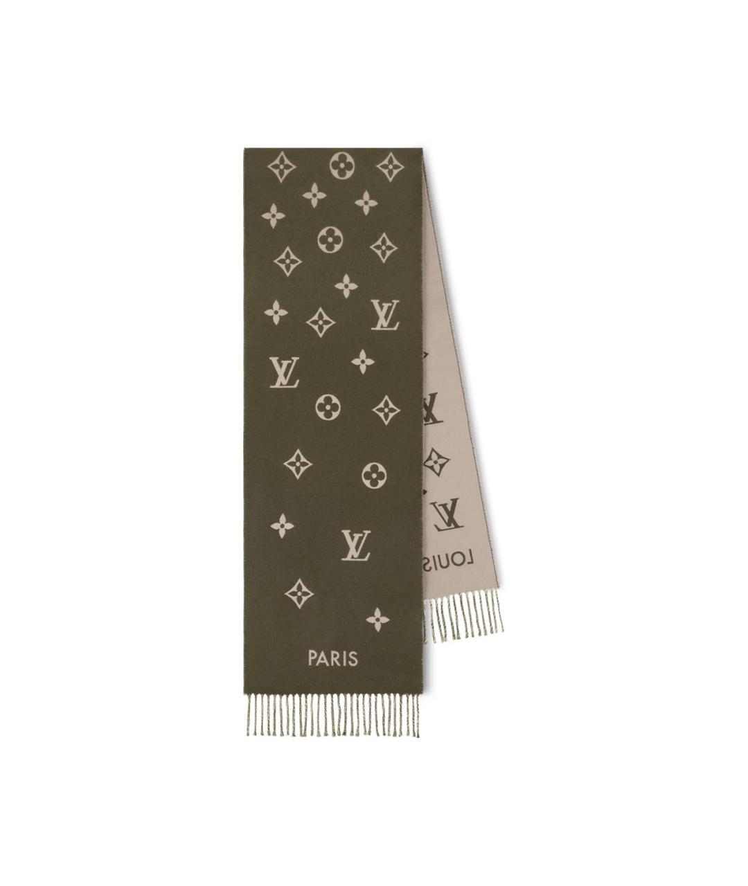 LOUIS VUITTON Бежевый шерстяной шарф, фото 8
