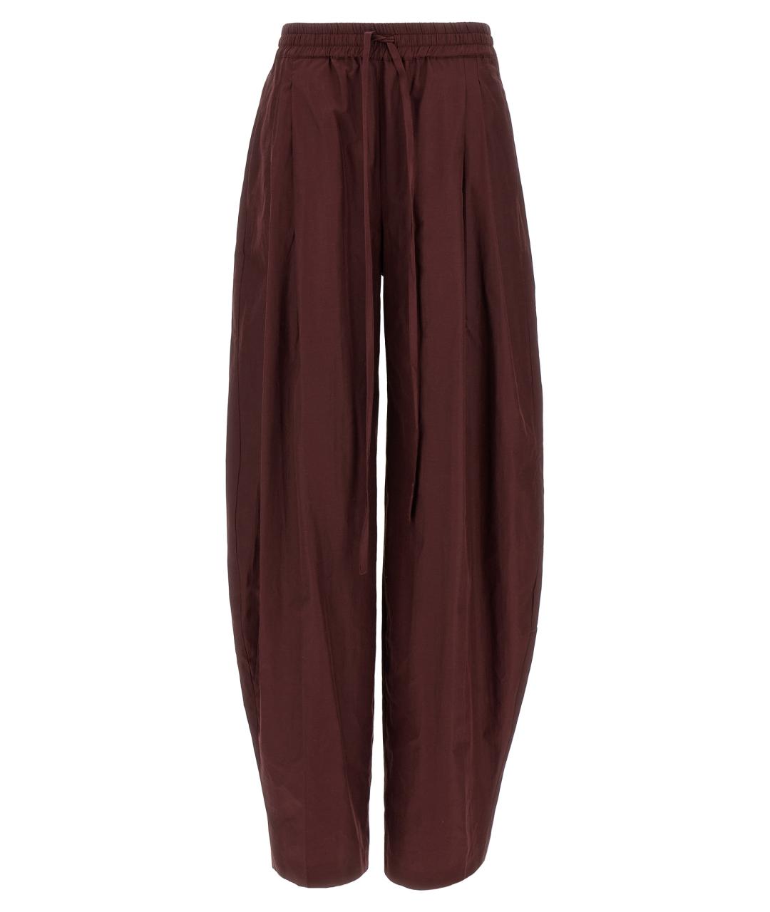THE ANDAMANE Бордовые полиэстеровые прямые брюки, фото 1
