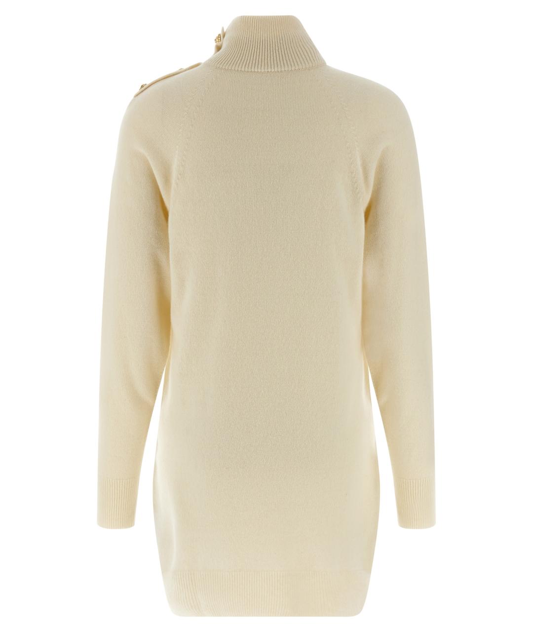 BALMAIN Бежевое шерстяное повседневное платье, фото 2
