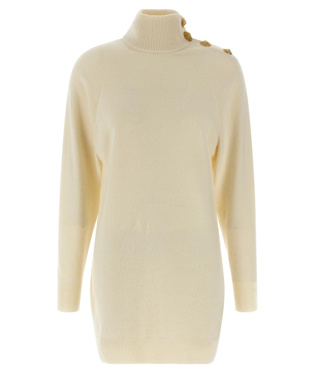 BALMAIN Бежевое шерстяное повседневное платье, фото 1