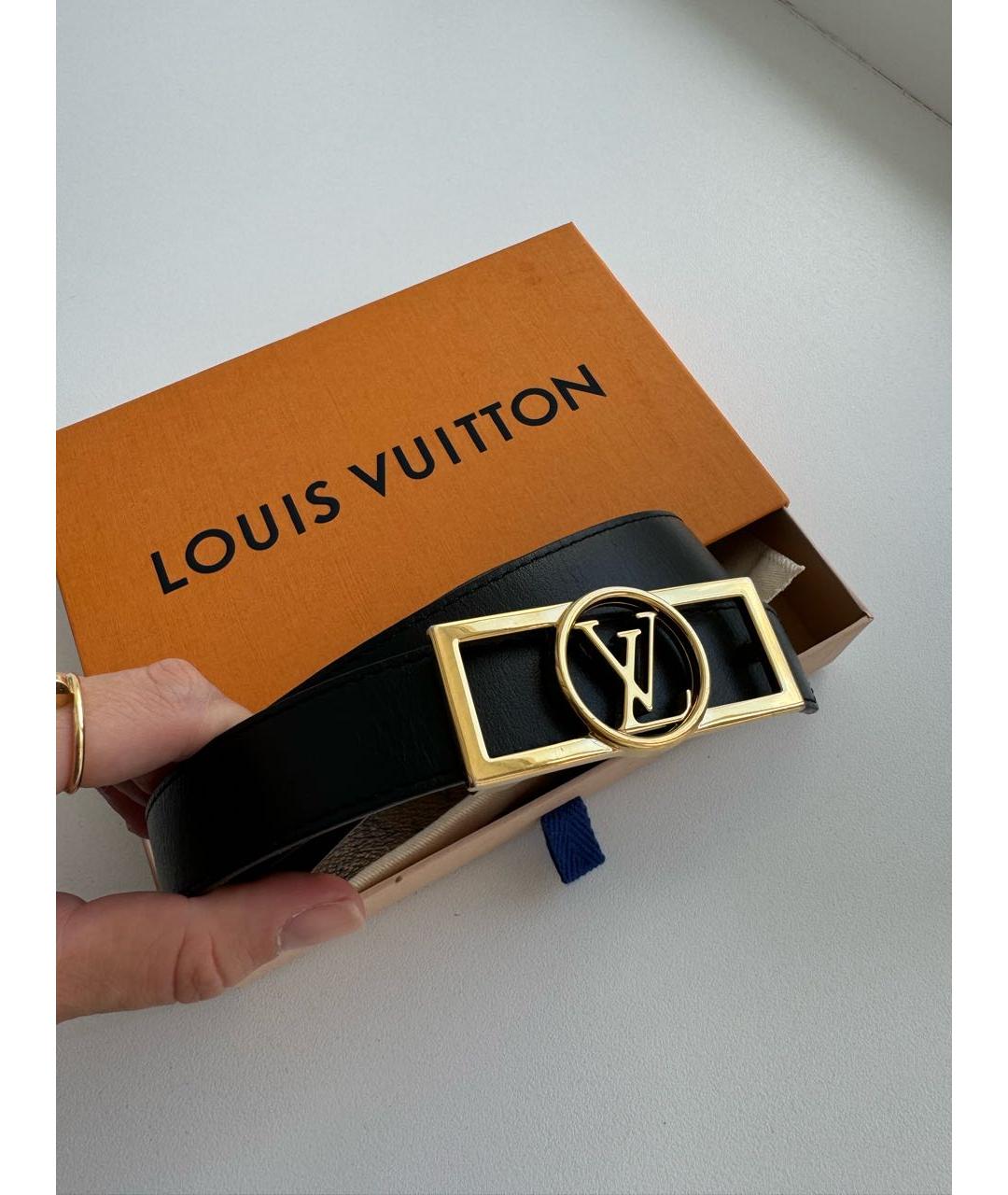 LOUIS VUITTON Коричневый кожаный ремень, фото 6