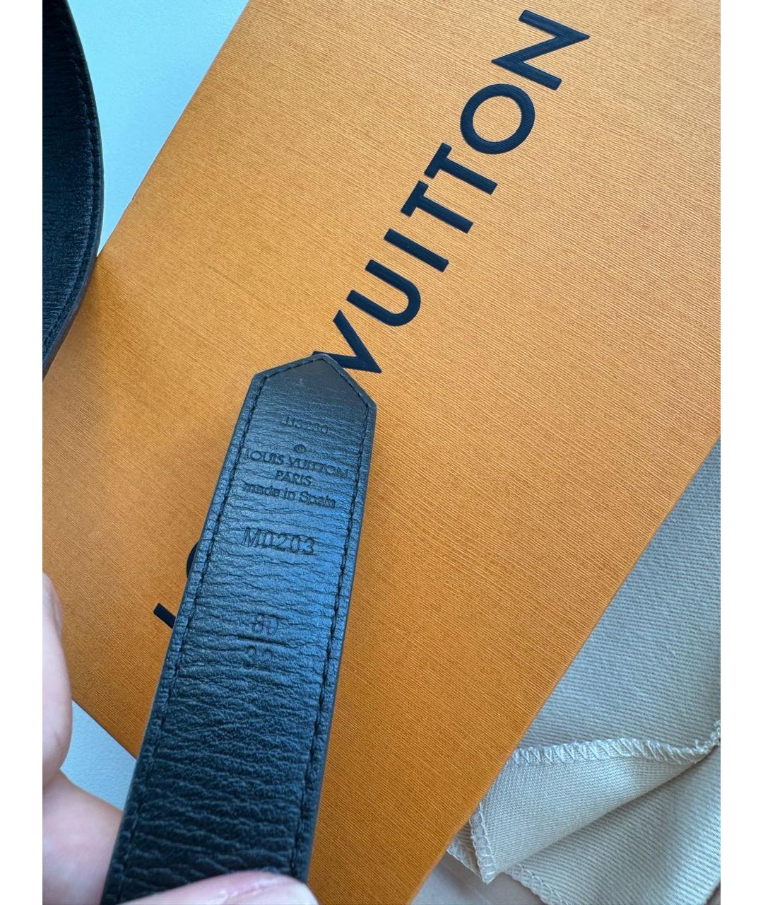LOUIS VUITTON Коричневый кожаный ремень, фото 5