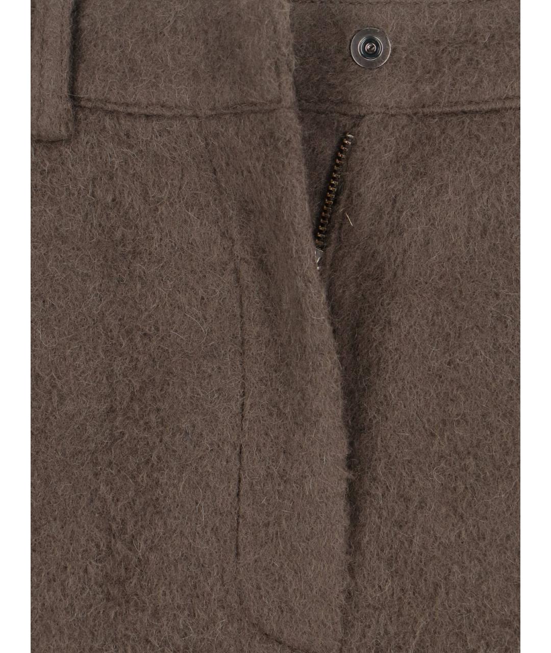 LOW CLASSIC Коричневые шерстяные прямые брюки, фото 5