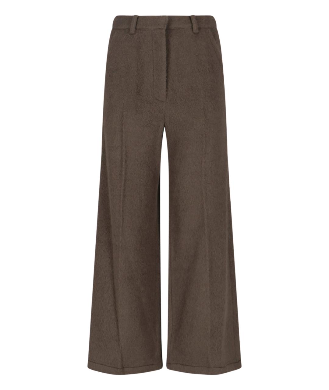 LOW CLASSIC Коричневые шерстяные прямые брюки, фото 1