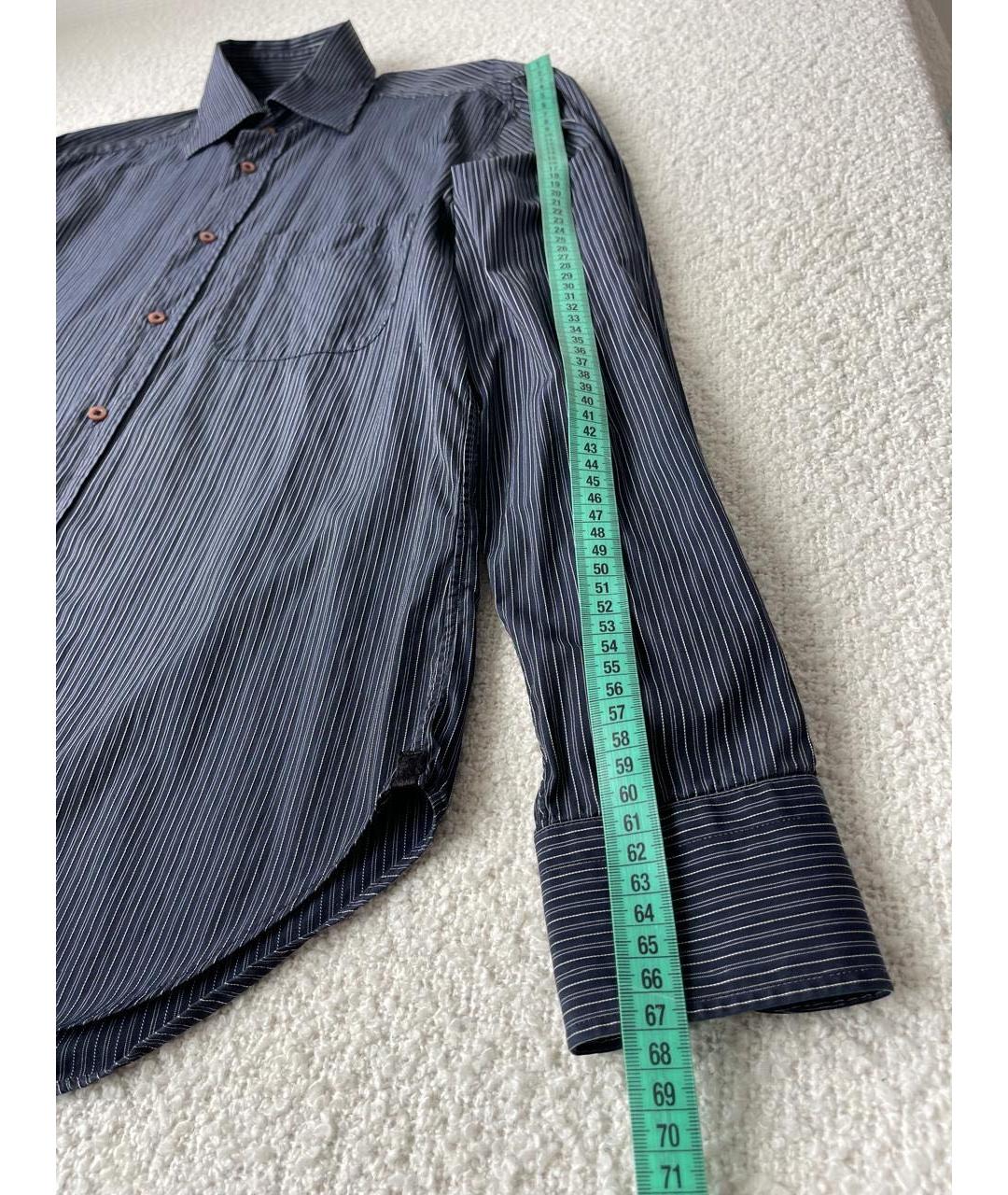 CERRUTI 1881 Темно-синяя хлопковая кэжуал рубашка, фото 5