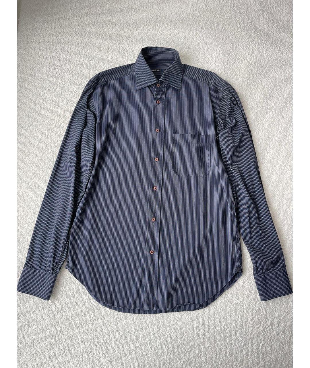 CERRUTI 1881 Темно-синяя хлопковая кэжуал рубашка, фото 7