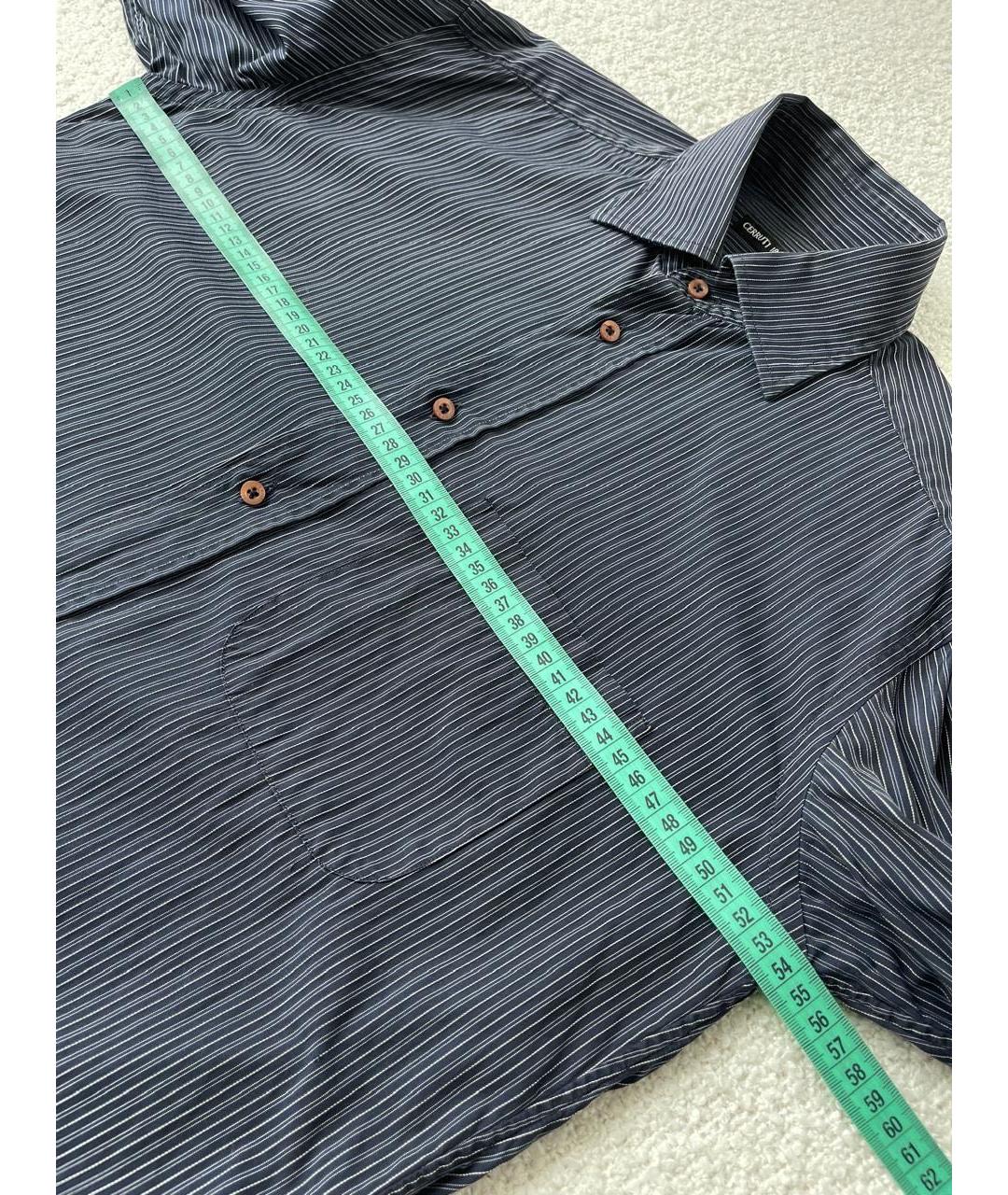 CERRUTI 1881 Темно-синяя хлопковая кэжуал рубашка, фото 2