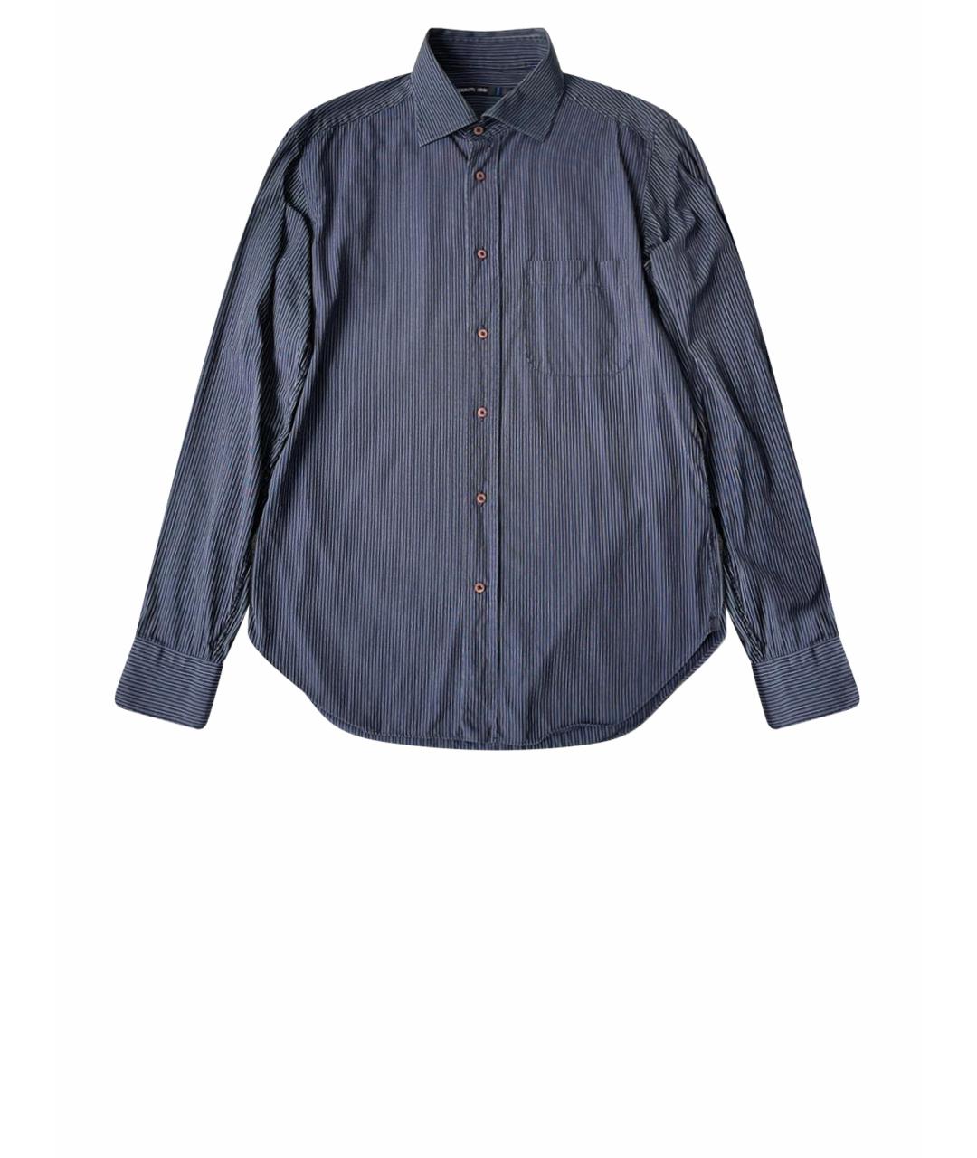 CERRUTI 1881 Темно-синяя хлопковая кэжуал рубашка, фото 1