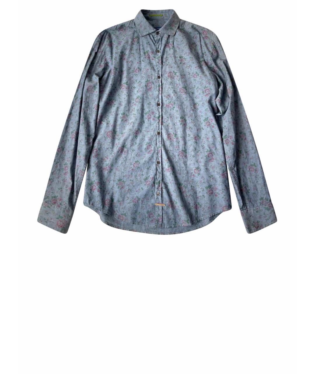 TRUSSARDI JEANS Синяя хлопковая кэжуал рубашка, фото 1