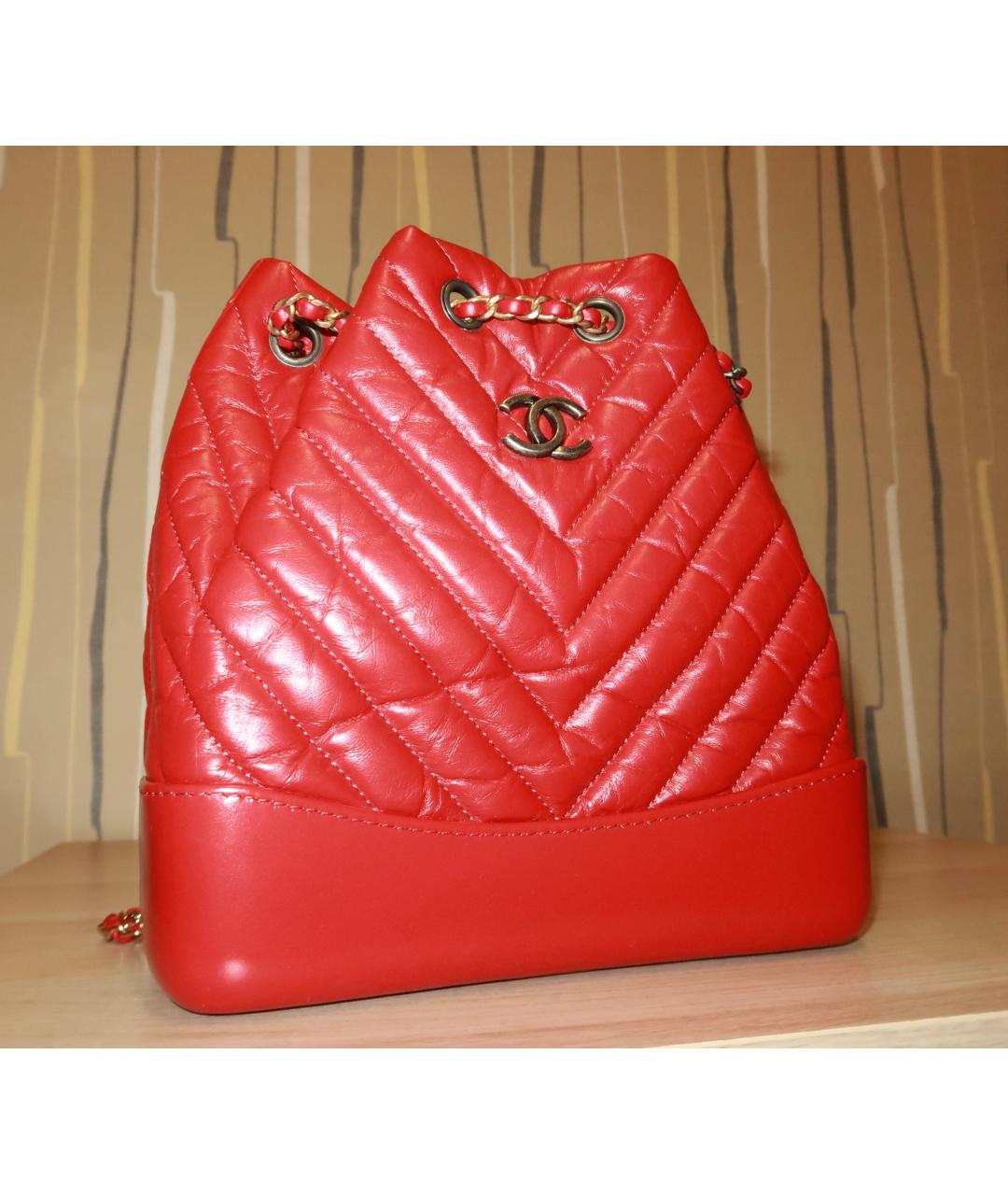 CHANEL Красный кожаный рюкзак, фото 2