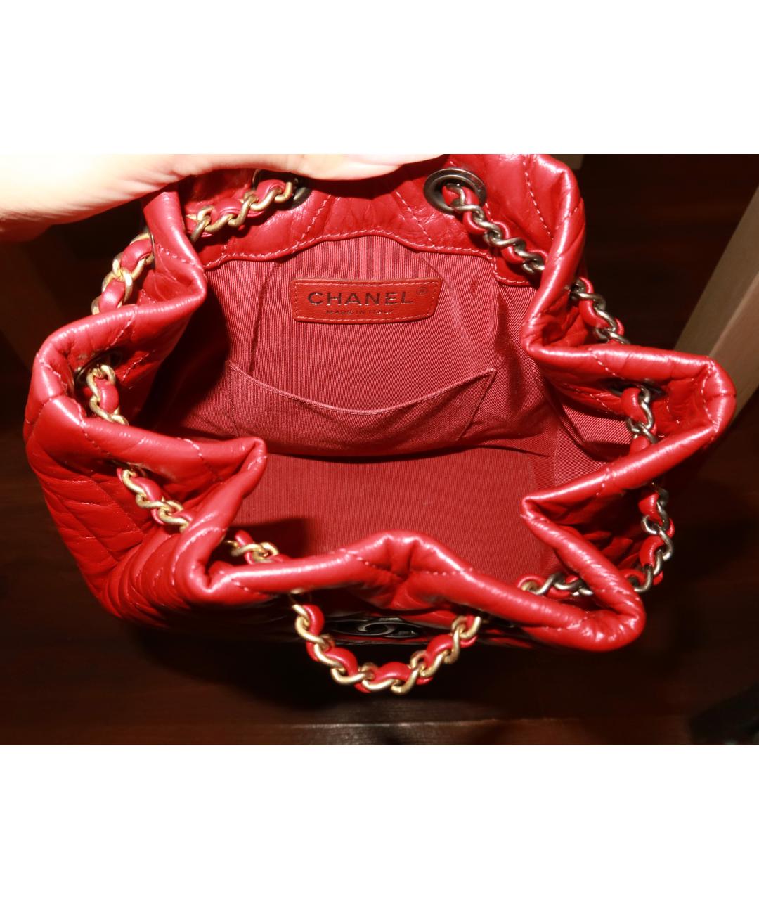 CHANEL Красный кожаный рюкзак, фото 4