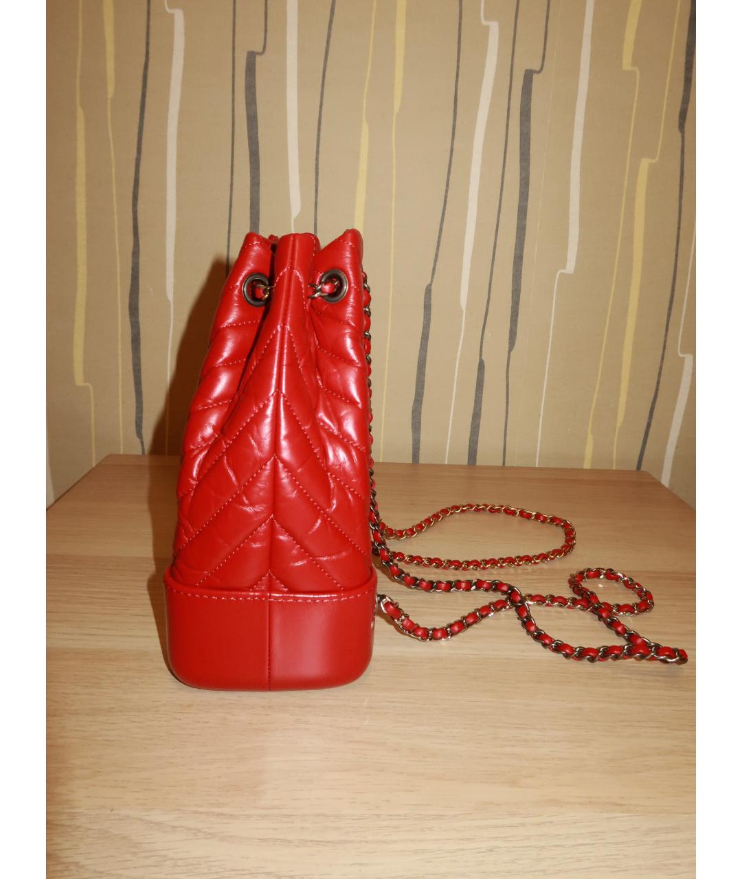 CHANEL Красный кожаный рюкзак, фото 6