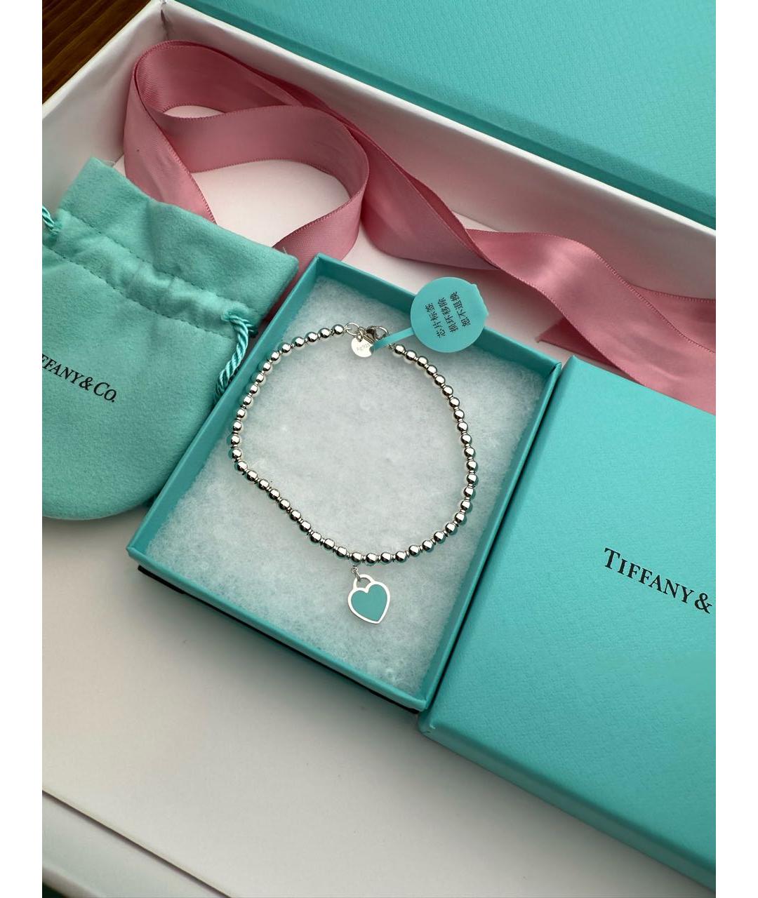 TIFFANY&CO Голубой серебряный браслет, фото 4