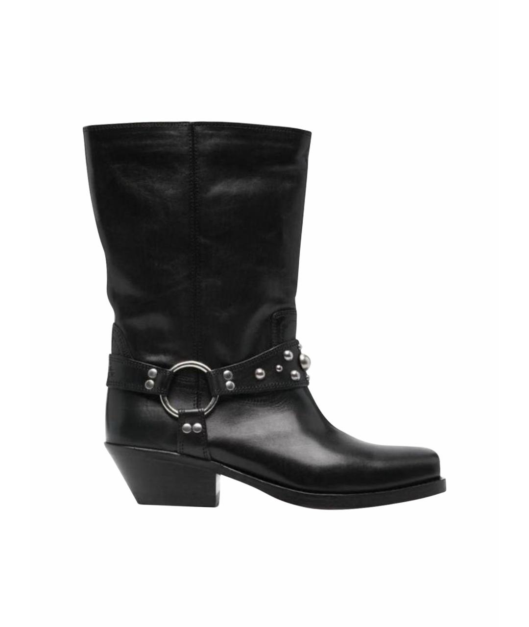 ISABEL MARANT Черные кожаные полусапоги, фото 1