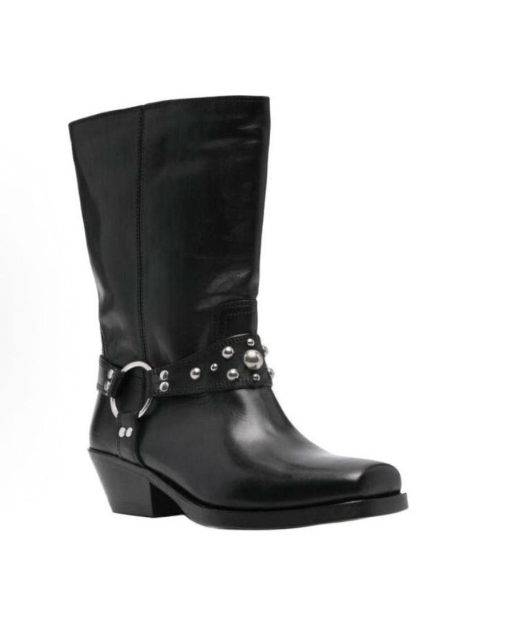 ISABEL MARANT Черные кожаные полусапоги, фото 2