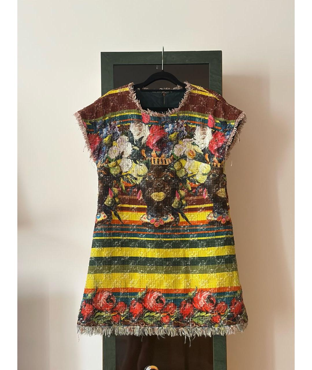 DOLCE&GABBANA Мульти хлопковое коктейльное платье, фото 6