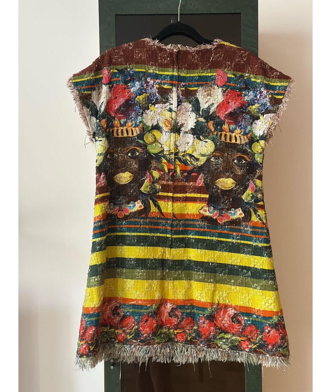 DOLCE&GABBANA Мульти хлопковое коктейльное платье, фото 2