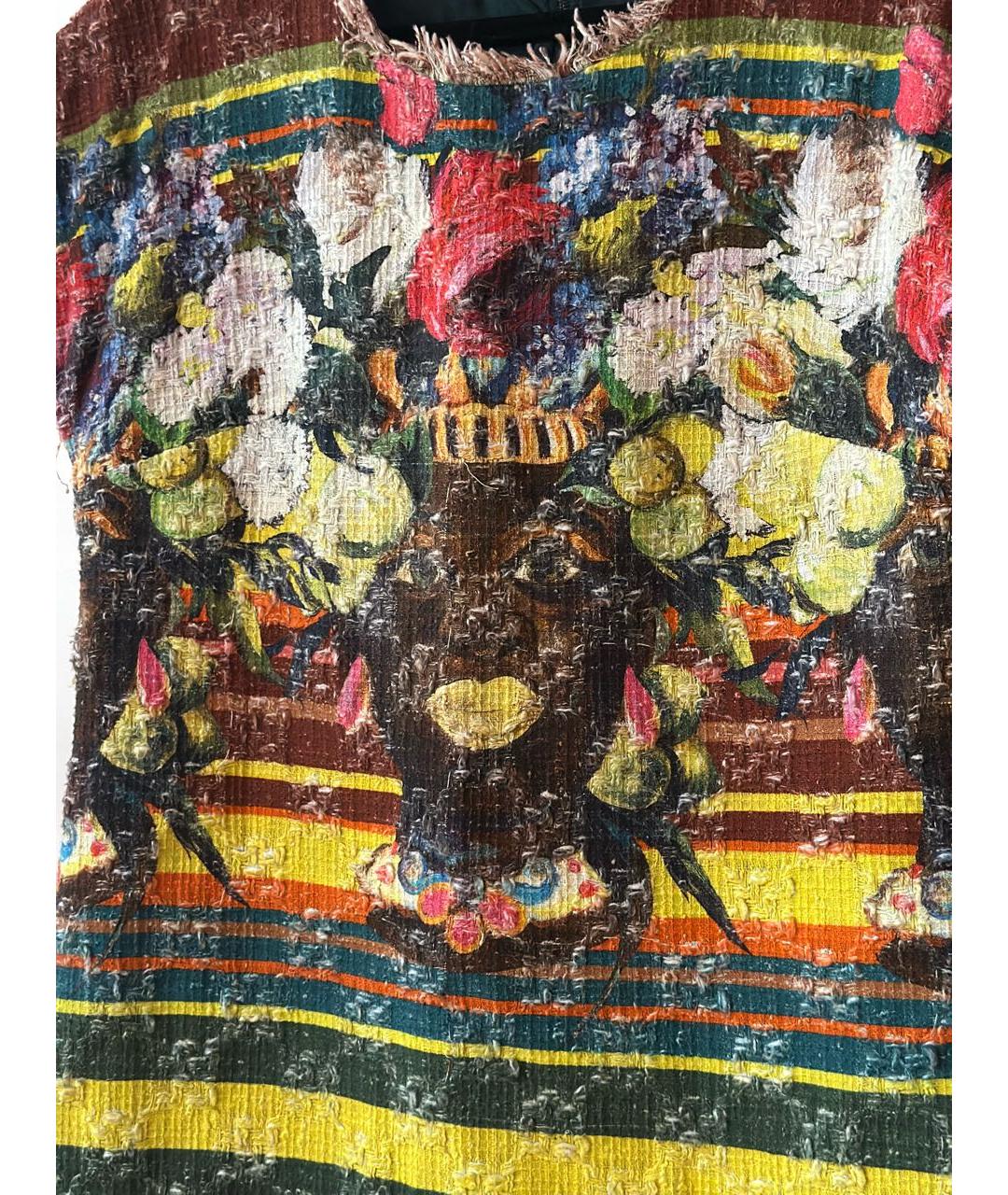 DOLCE&GABBANA Мульти хлопковое коктейльное платье, фото 4