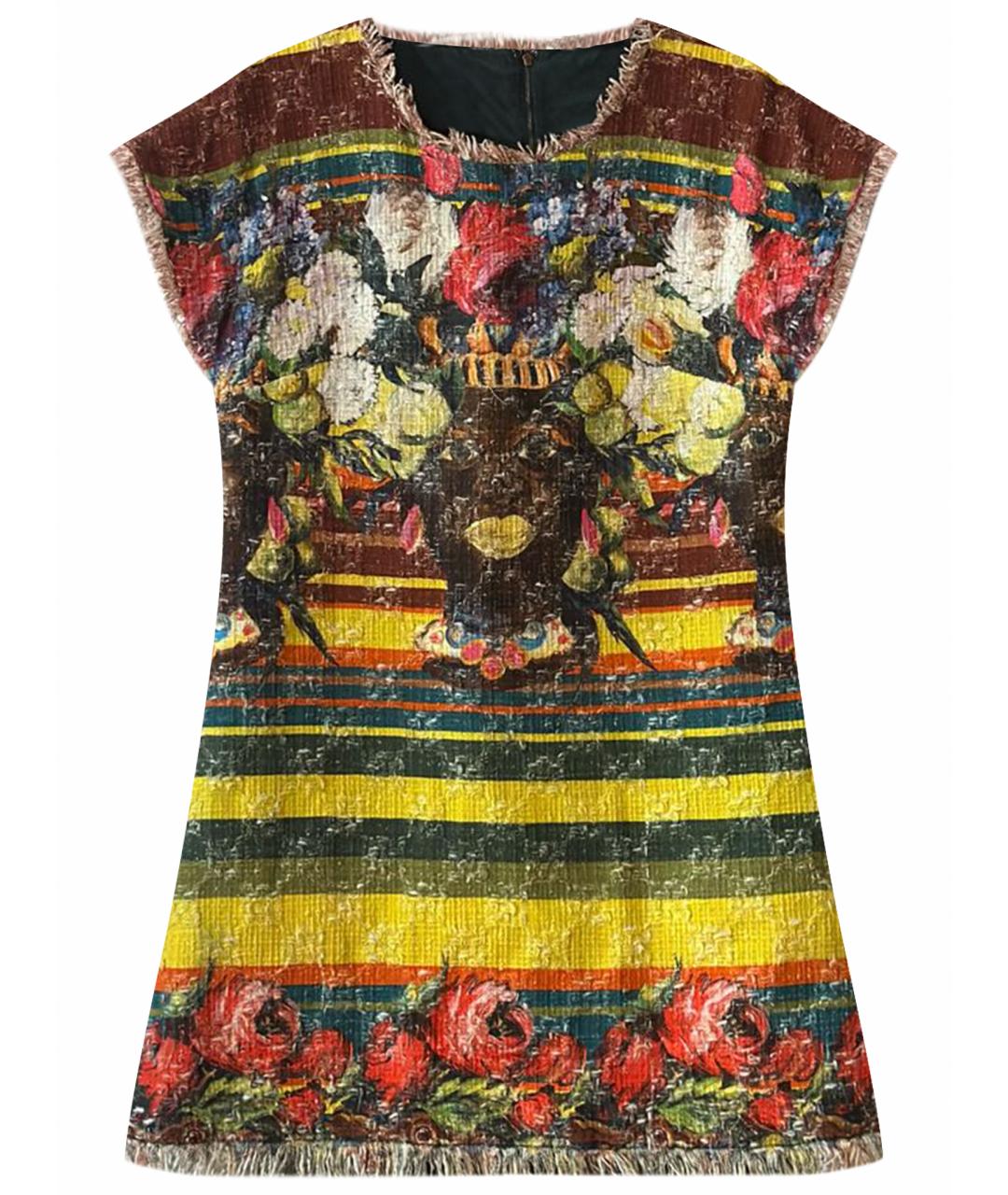 DOLCE&GABBANA Мульти хлопковое коктейльное платье, фото 1