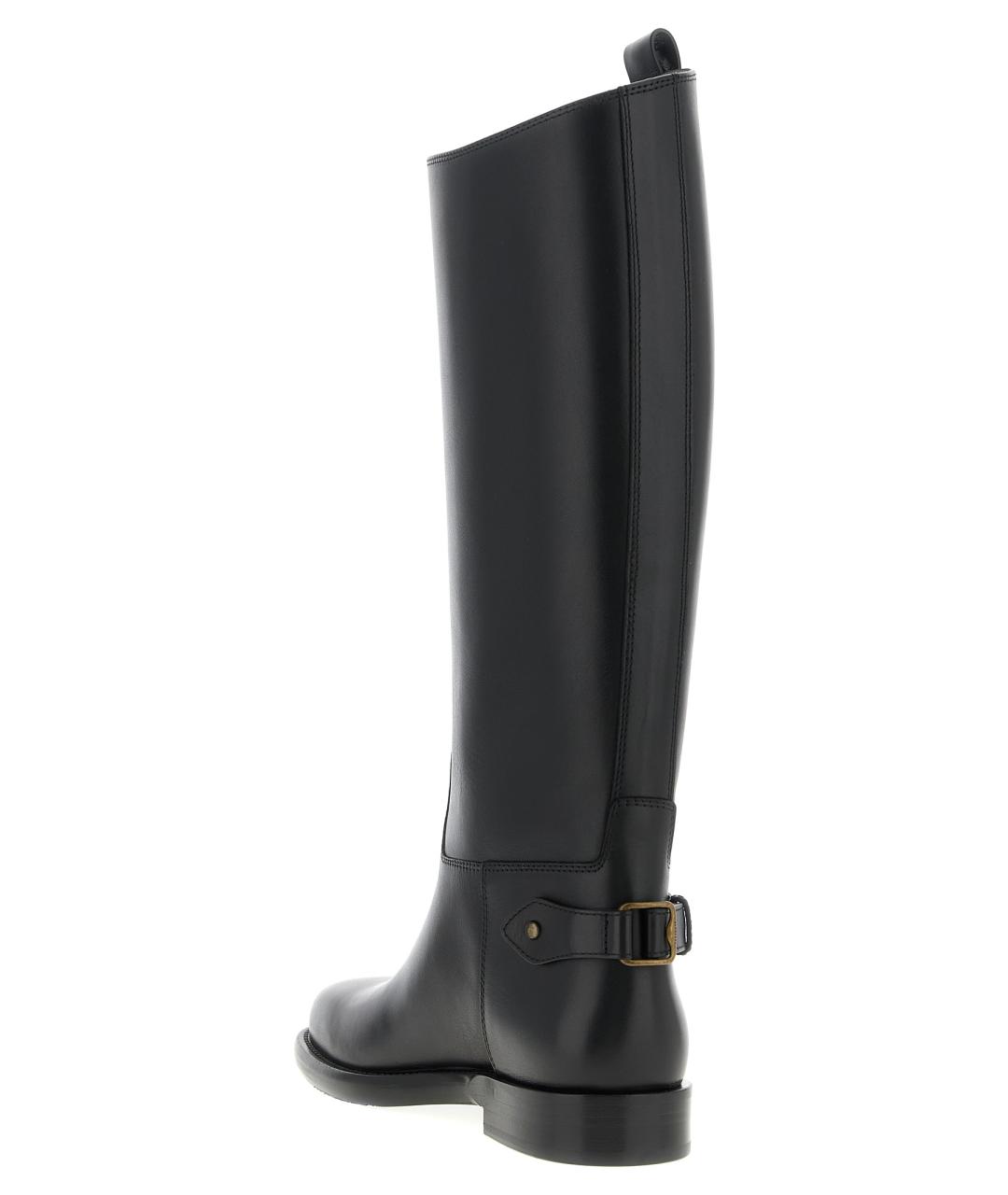 BURBERRY Черные кожаные сапоги, фото 2