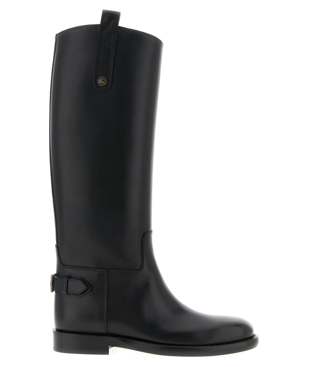 BURBERRY Черные кожаные сапоги, фото 1