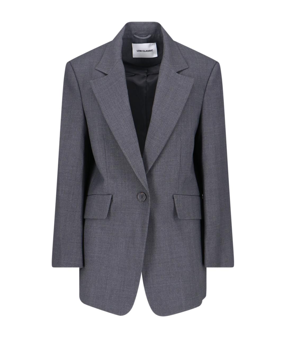 LOW CLASSIC Серый шерстяной жакет/пиджак, фото 1