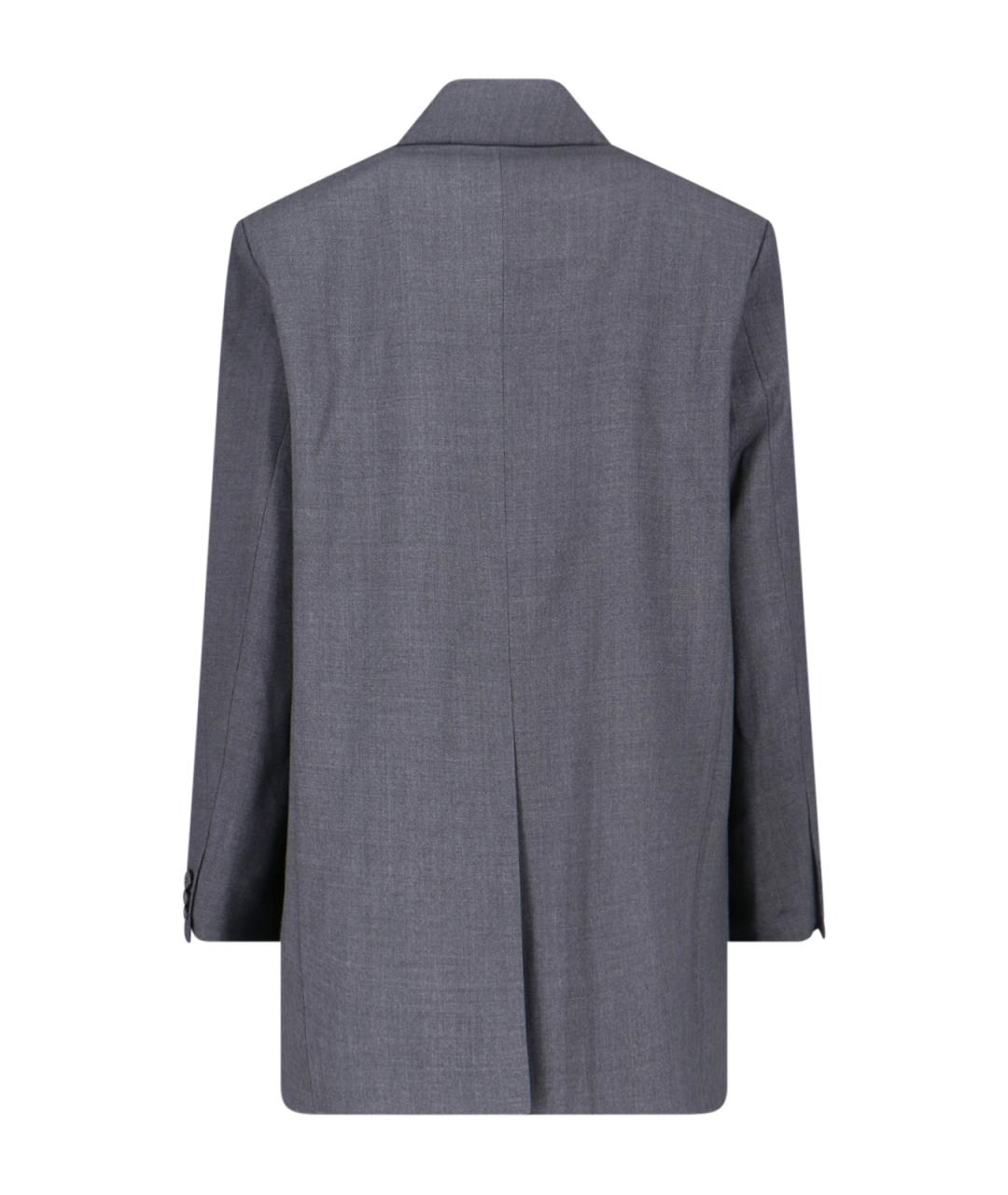 LOW CLASSIC Серый шерстяной жакет/пиджак, фото 2