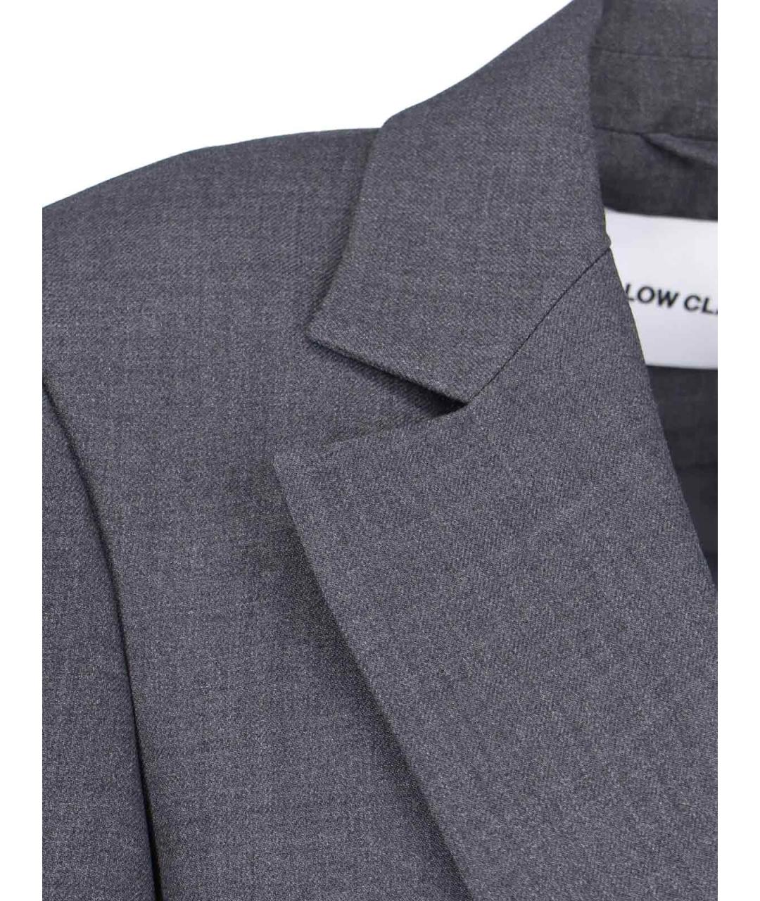 LOW CLASSIC Серый шерстяной жакет/пиджак, фото 5