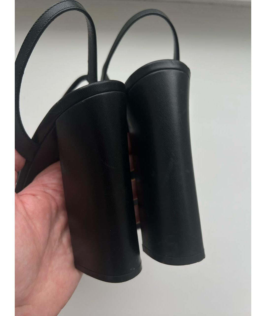 GUCCI Черные кожаные босоножки, фото 5