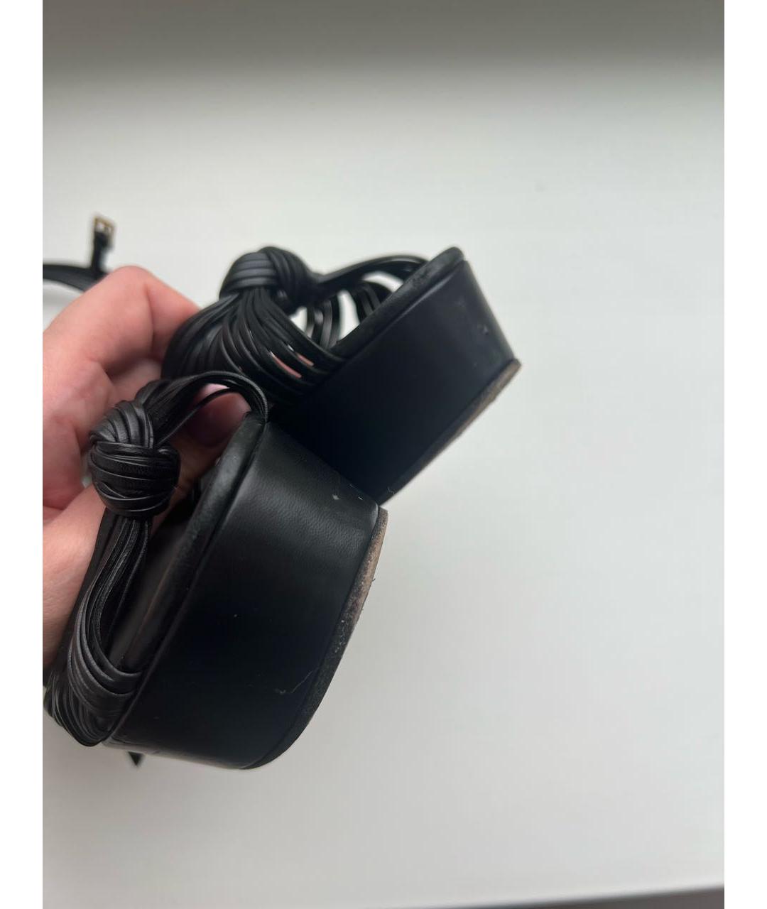 GUCCI Черные кожаные босоножки, фото 4