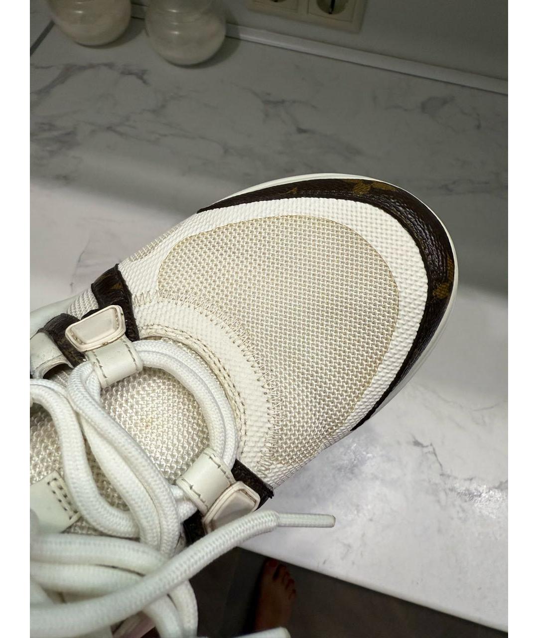 LOUIS VUITTON Белые кожаные кеды, фото 5