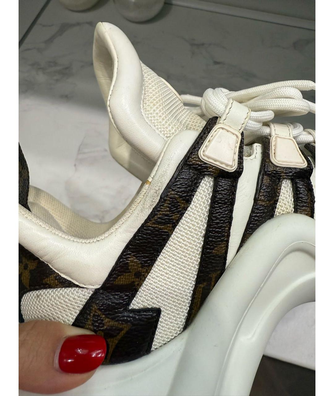 LOUIS VUITTON Белые кожаные кеды, фото 6