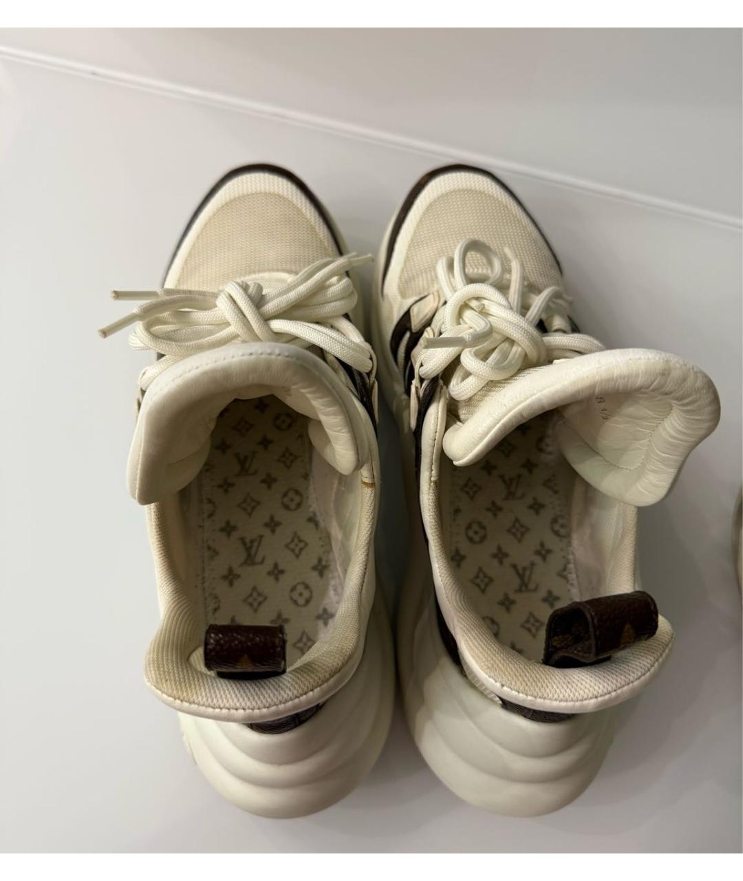 LOUIS VUITTON Белые кожаные кеды, фото 3