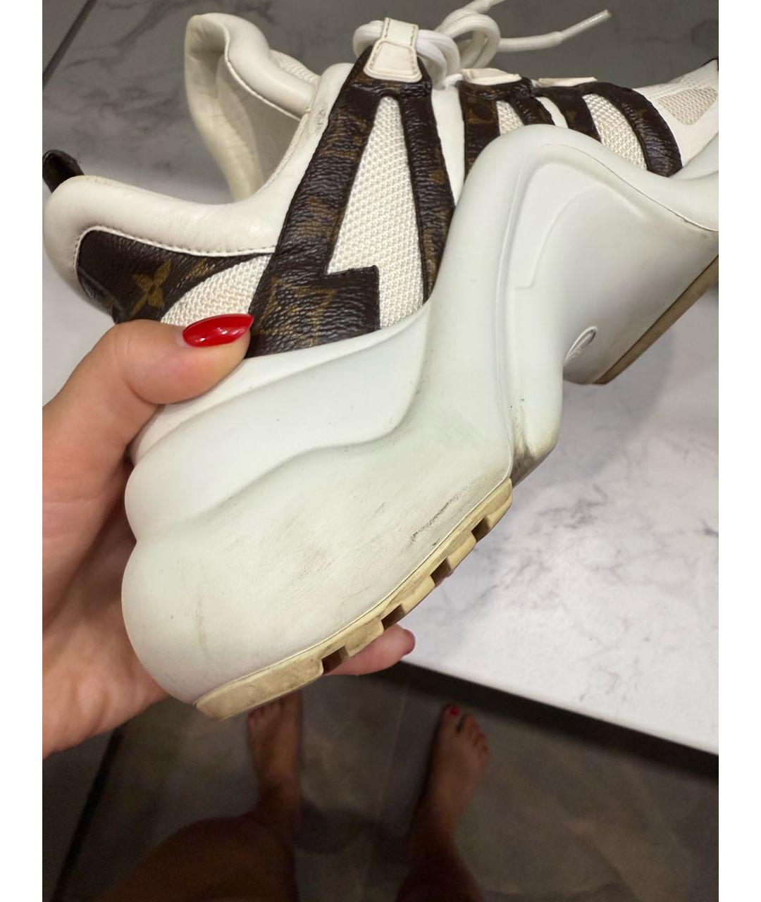 LOUIS VUITTON Белые кожаные кеды, фото 7