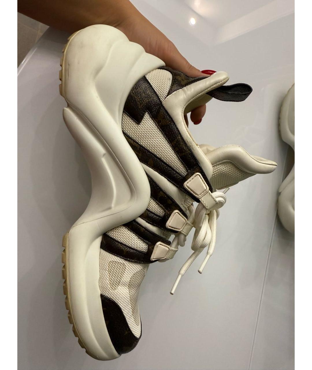 LOUIS VUITTON Белые кожаные кеды, фото 8